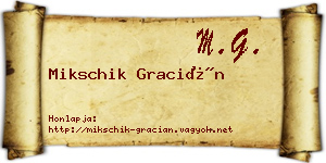 Mikschik Gracián névjegykártya